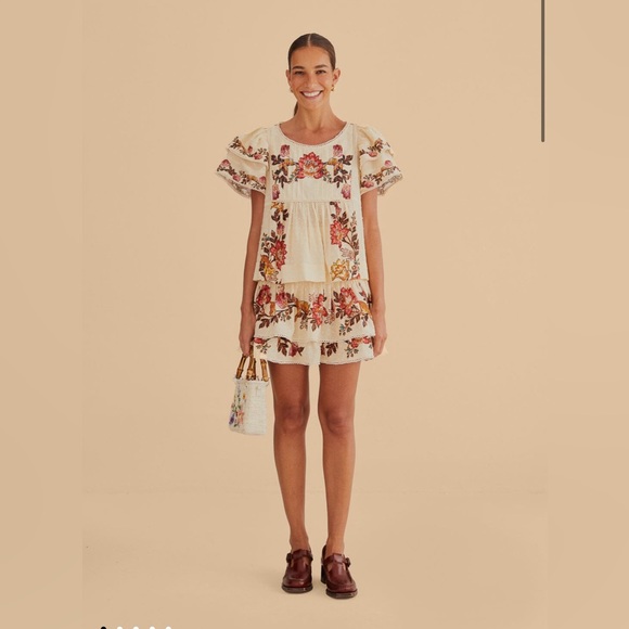 FARM Rio | Skirts | Farm Rio Sand Leopard Flowers Mini Skirt | Poshmark